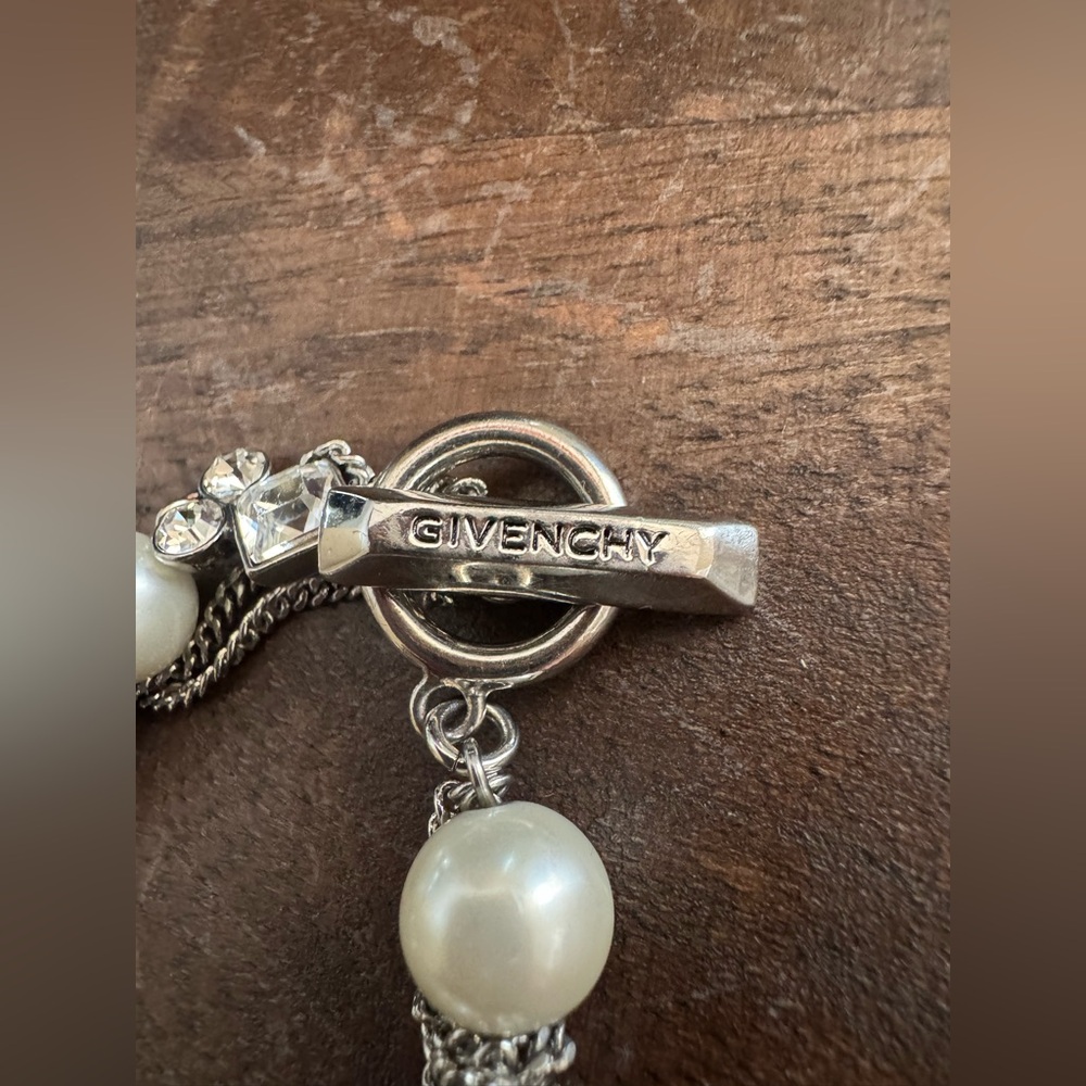 EUC Givenchy Vintage Faux Pearl and Swarovski Crystal Bracelet - Picture 3 of 8